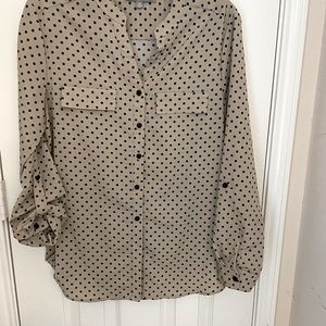 NY Collection Blouse, polka dots